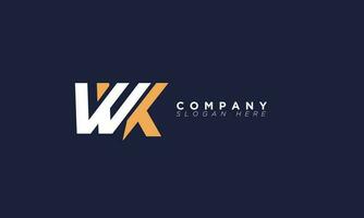 wk alfabeto letras iniciales monograma logo kw, w y k vector