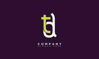 TD Alphabet letters Initials Monogram logo DT, T and D vector