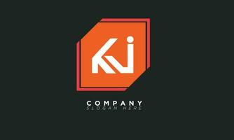 KJ Alphabet letters Initials Monogram logo JK, K and J vector