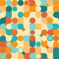 Geometric retro background made of circles vector