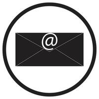 Icon monochrome black white e-mail message vector
