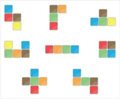 Tetris element set color design vector