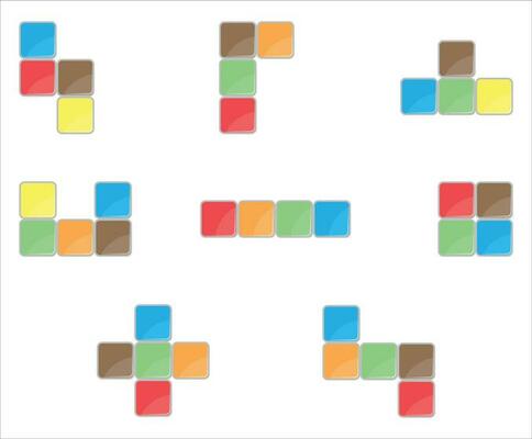 Tetris element set color design
