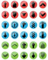 Arrow color set up and down, upload download vector