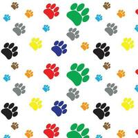 Pattern color dog animal foot print vector