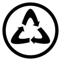 Recycle icon black vector