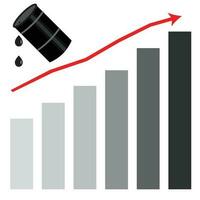 Rising oil price graph chart vector
