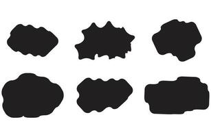 Black white set cloud vector