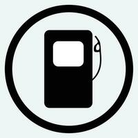 Fuel station icon black white vector