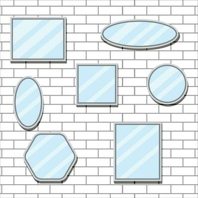 Mirror set design form on brick wall