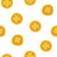 seamless pattern with coins with clover leaves. vector illustration in trendy flat style.