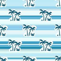 Cute colorful summer seamless vector pattern with palm trees and crabs