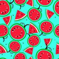 Juicy seamless watermelon slice vector