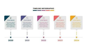 Business timeline infographic template design with icons, five steps or options. Infographic for business presentation and report. vector