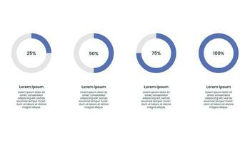 Flat Circle percentage infographic template design. vector