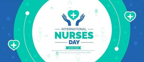 internacional enfermeras día antecedentes o bandera diseño modelo celebrado en 12 mayo. vector
