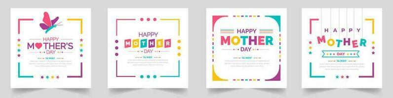 happy mother day social media post banner design or background design template set. vector