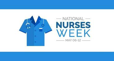 National Nurses Week background or banner design template celebrated in may vector