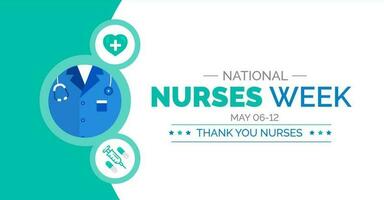 nacional enfermeras semana antecedentes o bandera diseño modelo celebrado en mayo vector