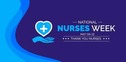 National Nurses Week background or banner design template celebrated in may vector