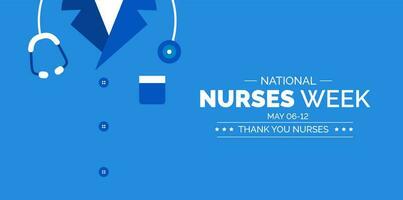 National Nurses Week background or banner design template celebrated in may vector