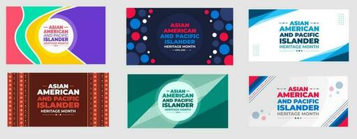 Asian American and Pacific Islander Heritage Month background or banner design template set celebrate in may. vector