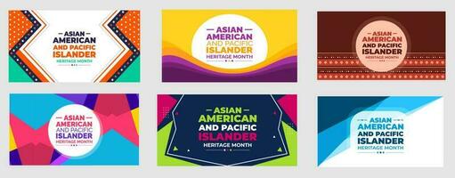 Asian American and Pacific Islander Heritage Month background or banner design template set celebrate in may. vector