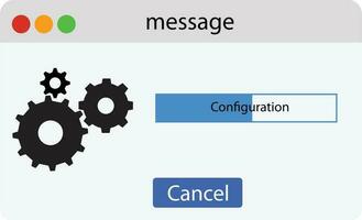 Progress bar system configuration settings icon. Computer setting process sign. flat style. vector