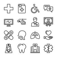 conjunto de iconos de salud y médicos vector