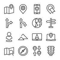 Maps and Navigation icon set vector