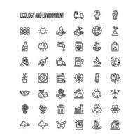 Ecology and Environment icon set vector