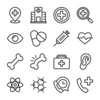 conjunto de iconos de salud y médicos vector