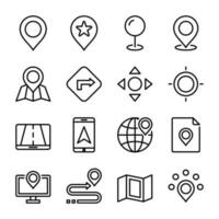 Maps and Navigation icon set vector