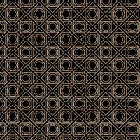 abstract seamless classic style geometric pattern with black bg. vector