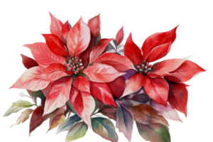 Beautiful flower with leaf watercolor AI Generate png