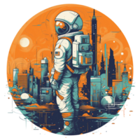 illustration 2d astronaute ai produire png