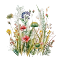 Beautiful flower with leaf watercolor ai generate png