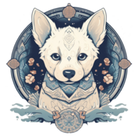 illustration 2d hund ai generera png