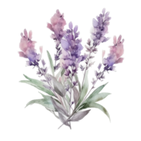 mooi bloem met blad waterverf ai genereren png