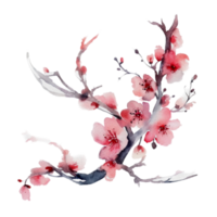 mooi bloem met blad waterverf ai genereren png