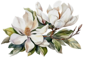 Flower with leaf watercolor AI Generate png