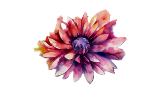 Flower with leaf watercolor AI Generate png