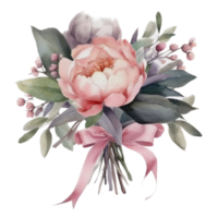 Beautiful flower bouquet watercolor ai generate png