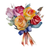 Beautiful flower bouquet watercolor ai generate png