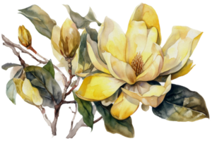 flor com folha aguarela ai gerar png