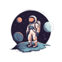 Illustration 2d Astronaut ai generieren png