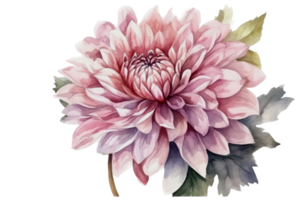 bellissimo fiore con foglia acquerello ai creare png