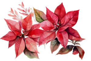 Beautiful flower with leaf watercolor AI Generate png