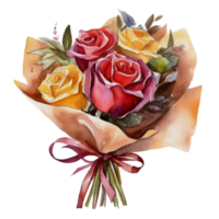 Beautiful flower bouquet watercolor ai generate png