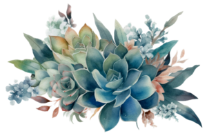 Beautiful flower with leaf watercolor AI Generate png